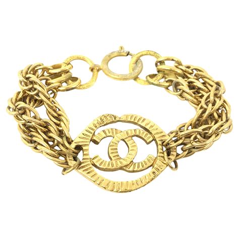 vintage chanel gold tone bracelet